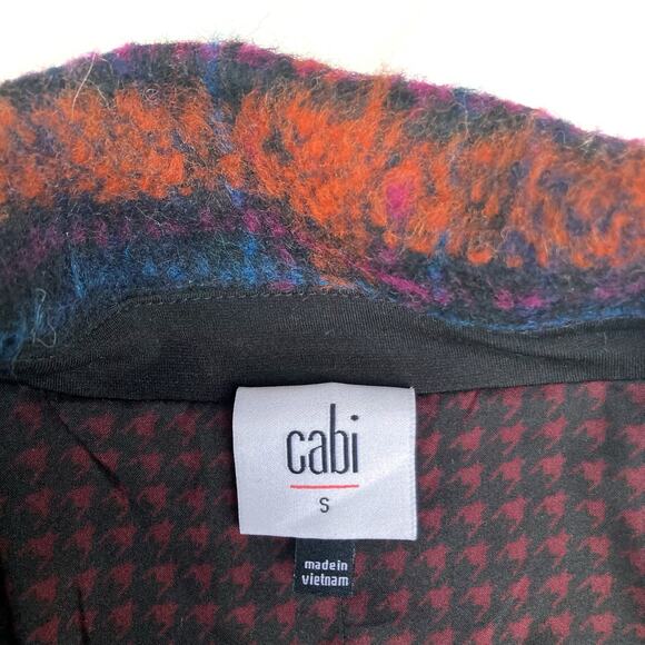 Cabi Plaid City Coat in Navy & Rust | Double-Breasted Fall Statement Jacket Edit - Picture 13 of 16